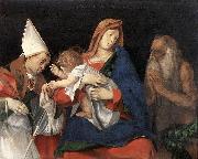 Madonna and Child with St Ignatius of Antioch and St Onophrius Lorenzo Lotto